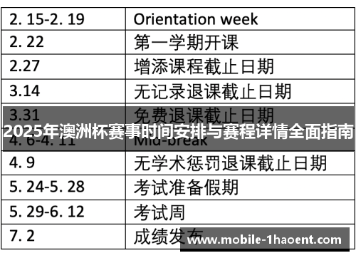 2025年澳洲杯赛事时间安排与赛程详情全面指南 2025年澳洲杯赛事时间安排与赛程详情全面指南